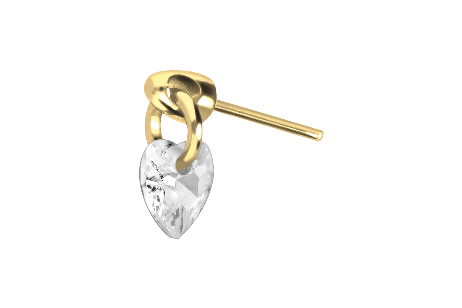 Titan Aufsatz mit Push Pin KRISTALLHERZ von Piercingline